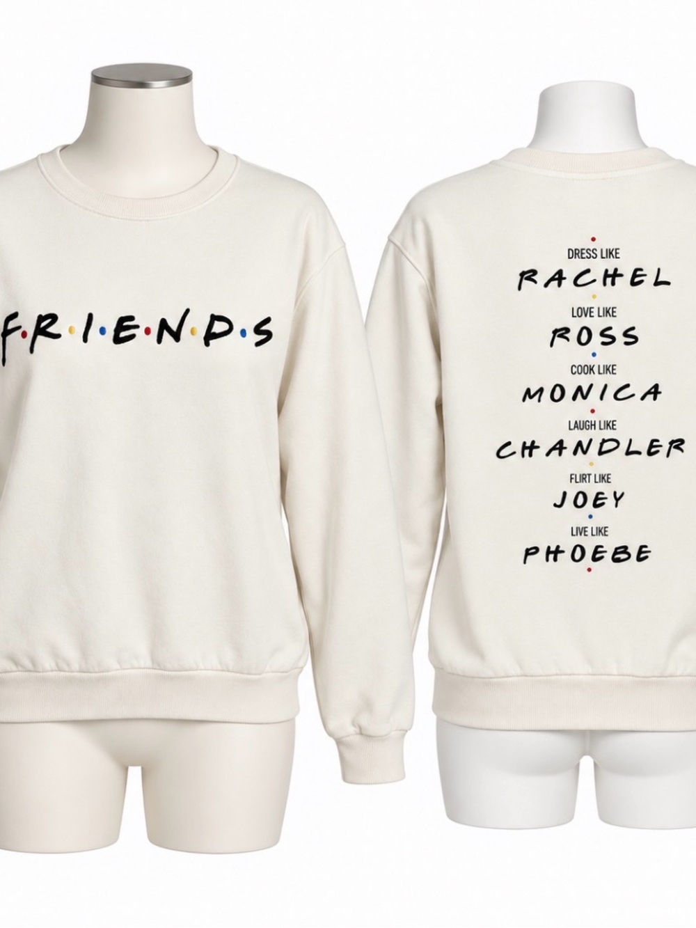 H&M Friends Warner Bros Graphic Sweatshirt Cream Size Small